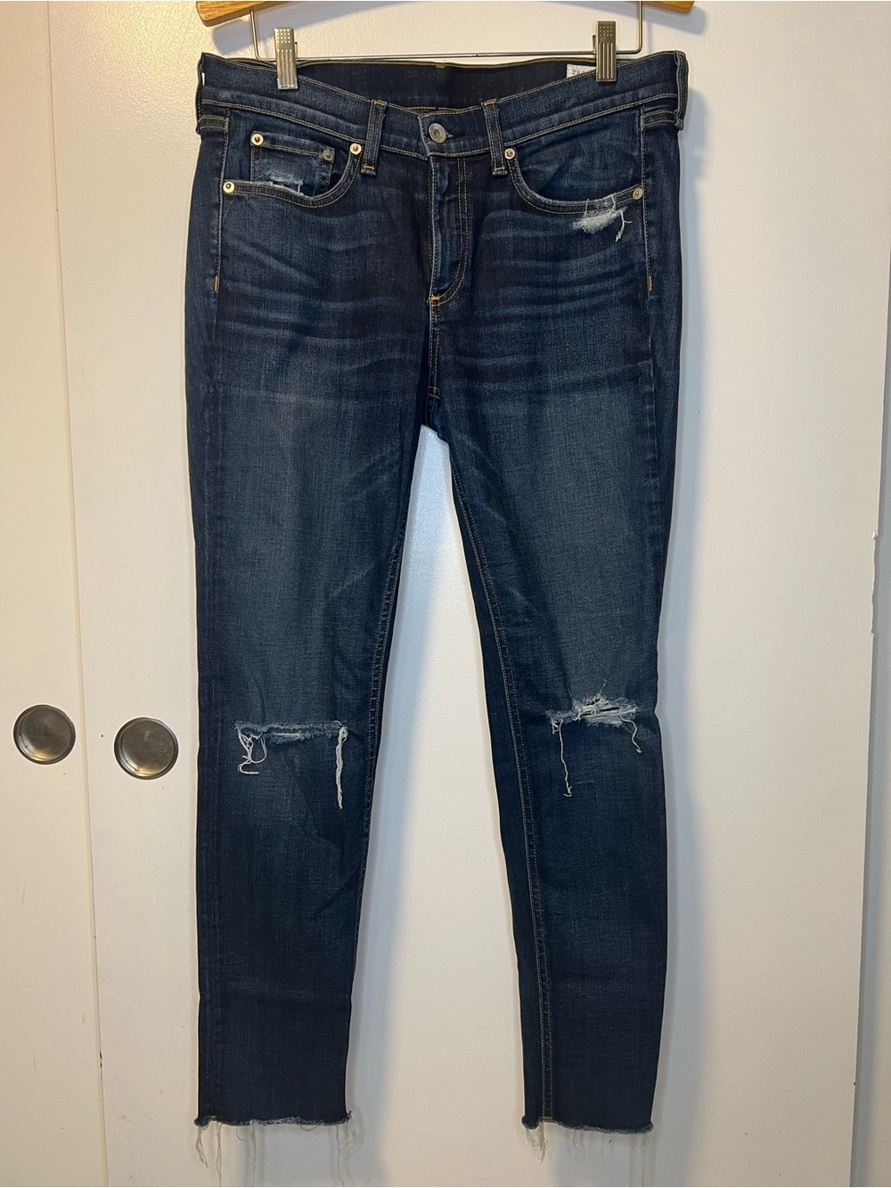 Rag & Bone Medium Wash Low Rise Full Length Ankle Skinny Jeans Size 29